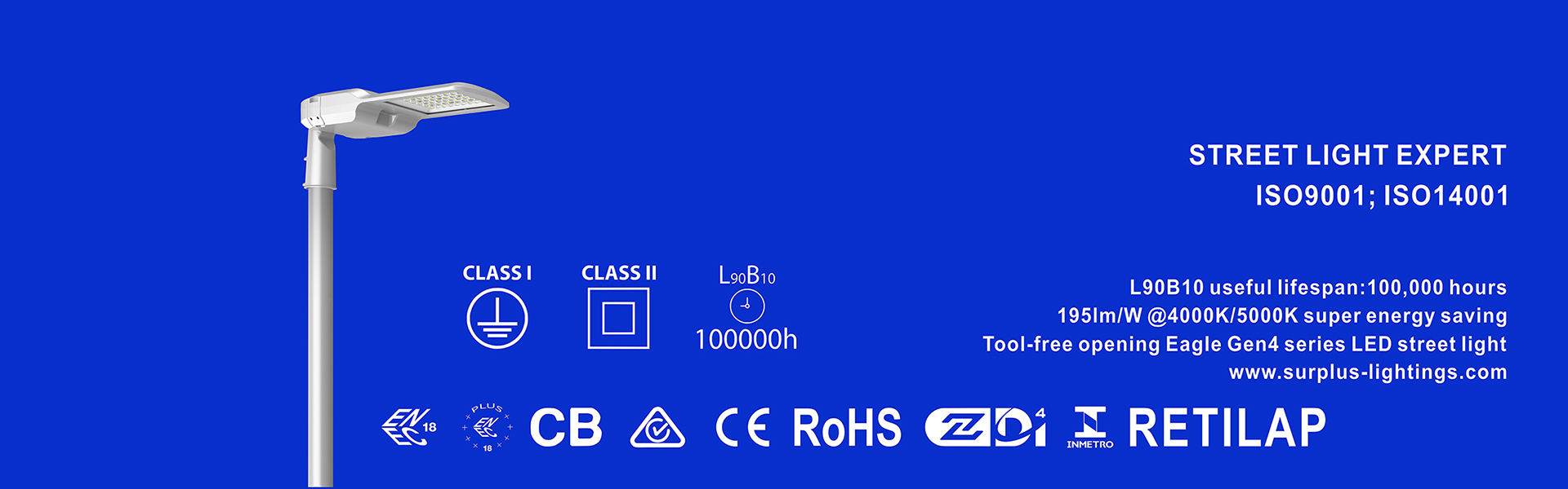 คุณภาพ Eagle Gen4 195lm/W ENEC ENEC+ CB SAA โคมไฟถนน Zhaga-D4i โรงงาน