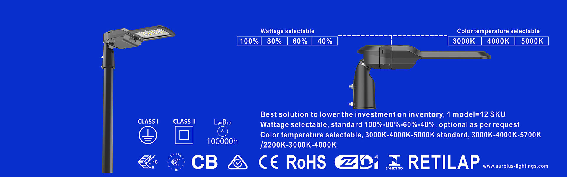 คุณภาพ Eagle Gen4 195lm/W ENEC ENEC+ CB SAA โคมไฟถนน Zhaga-D4i โรงงาน