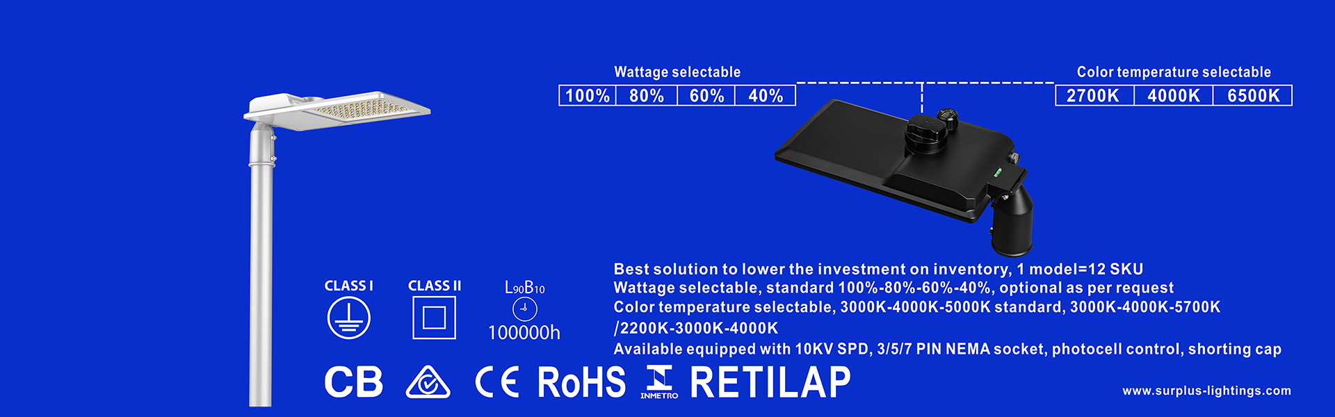 คุณภาพ Eagle Gen4 195lm/W ENEC ENEC+ CB SAA โคมไฟถนน Zhaga-D4i โรงงาน